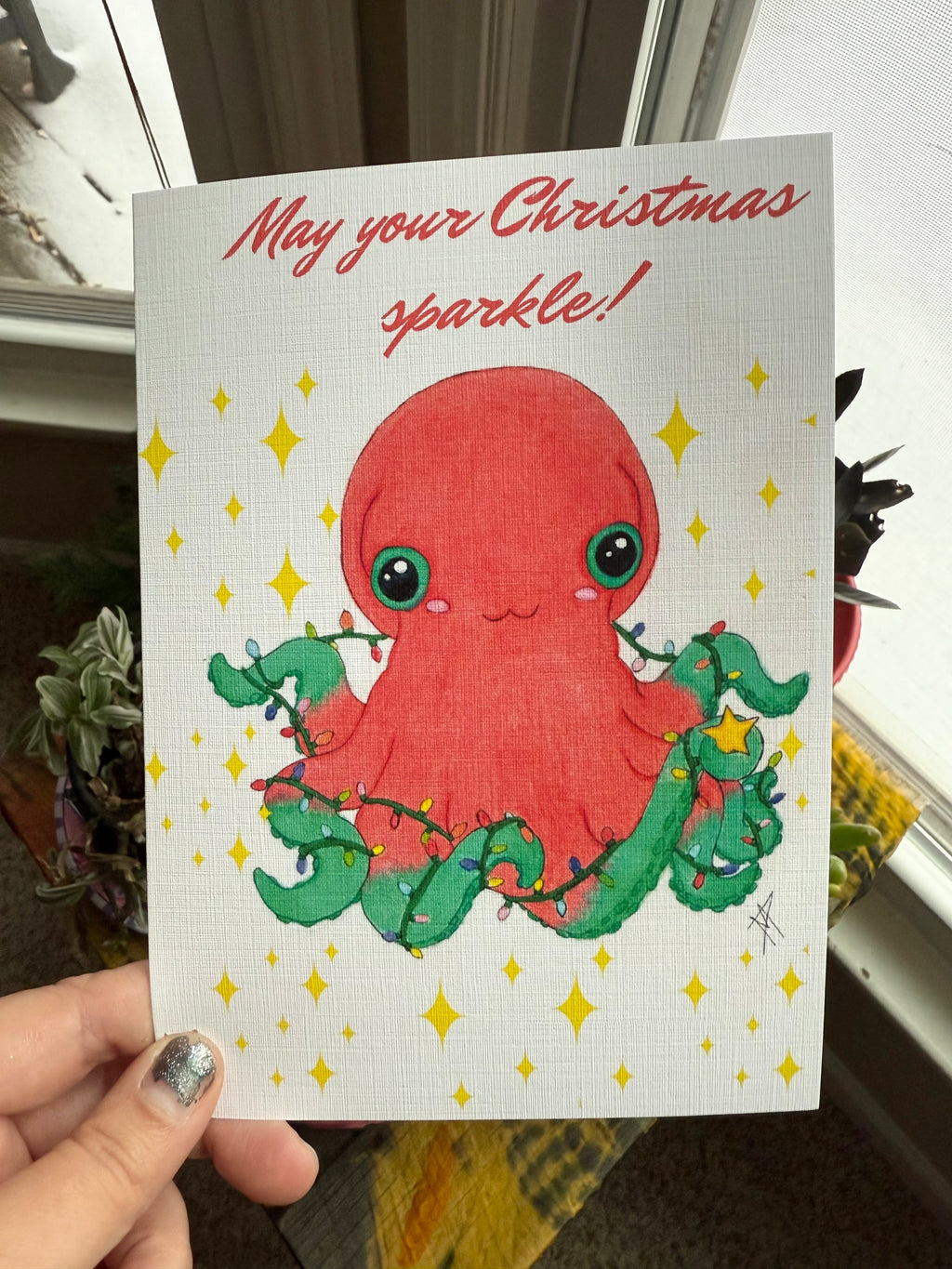 Octopus Christmas card