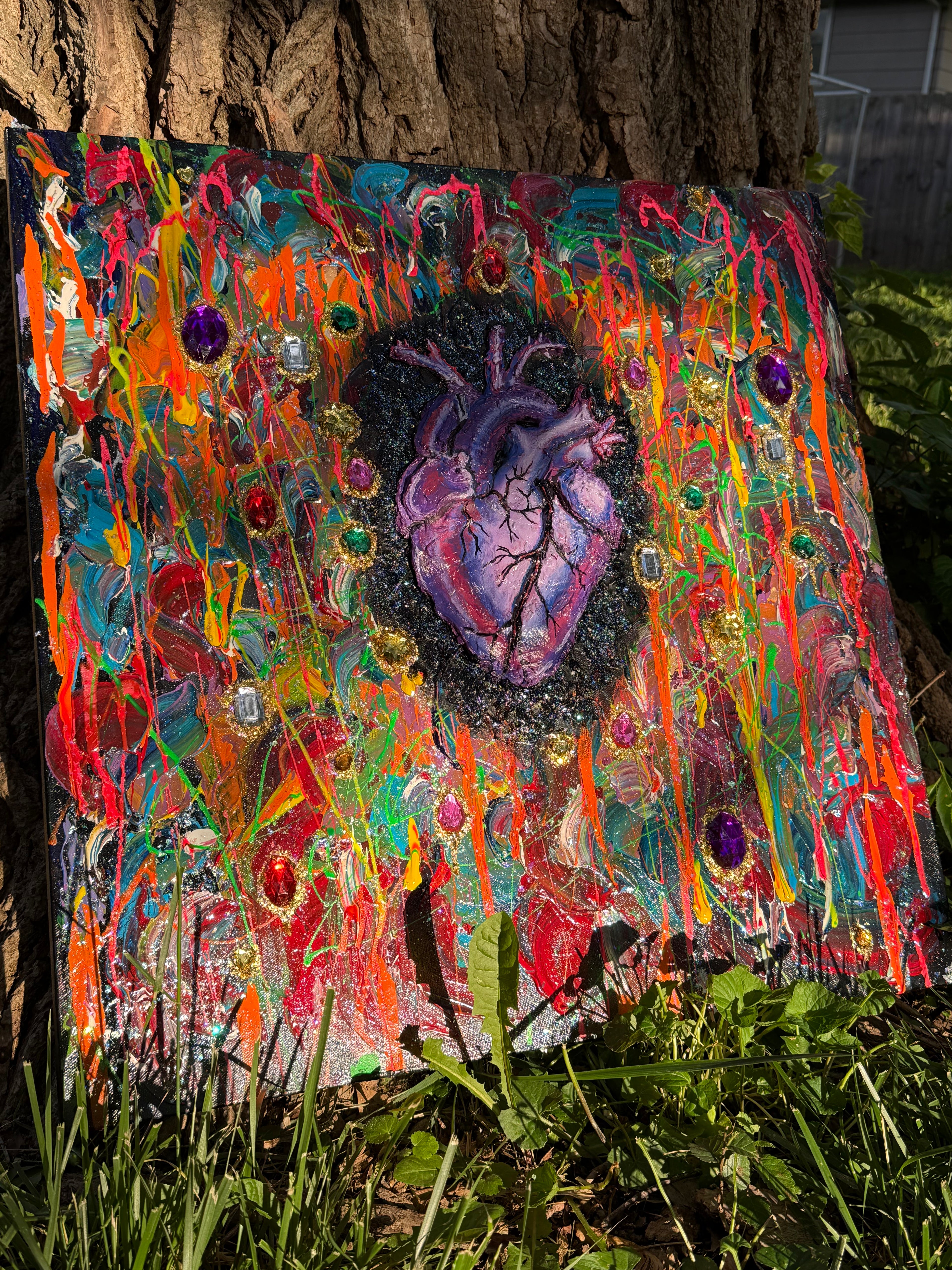 My Heart Painting mixed media 24x24