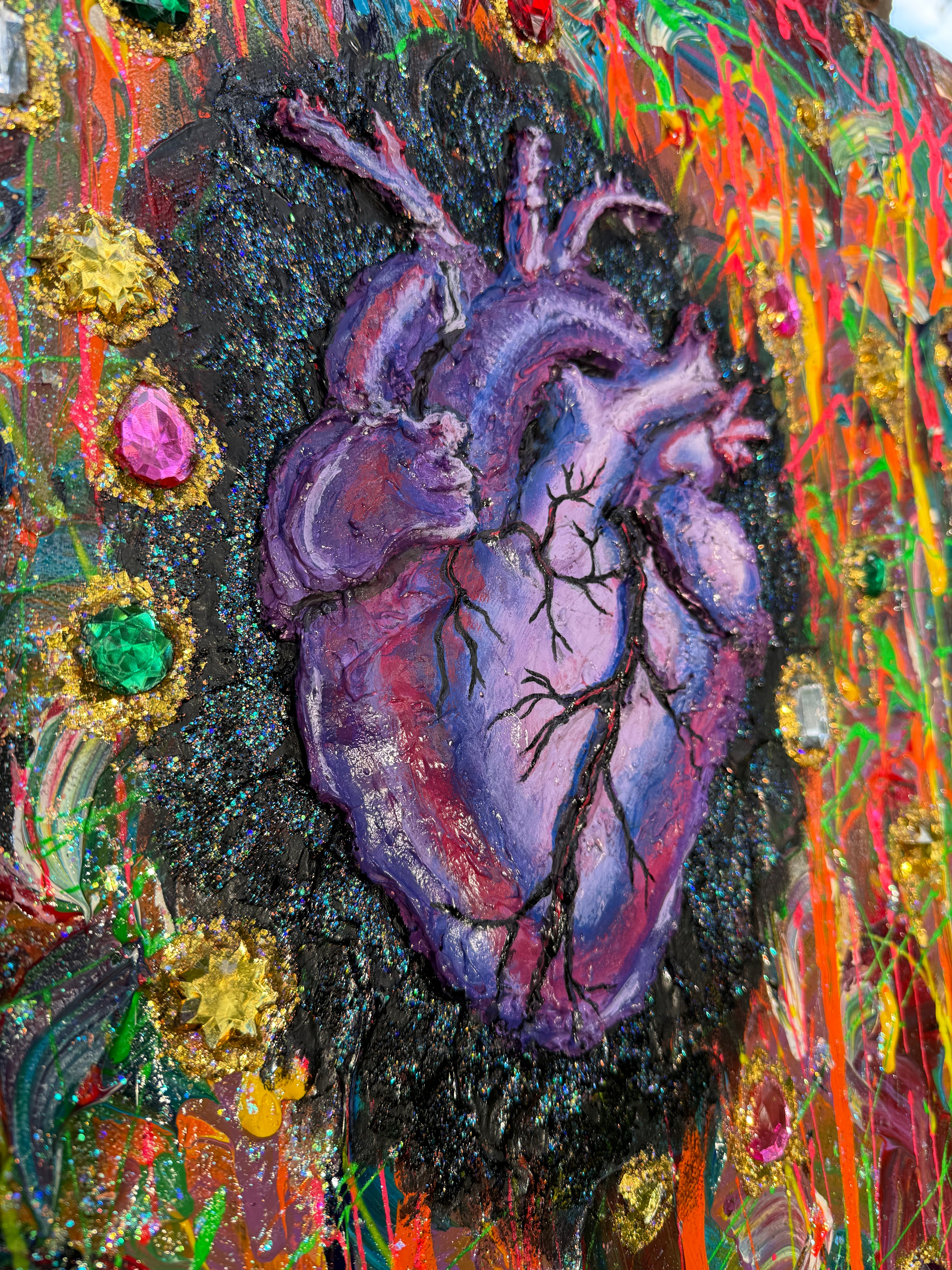 My Heart Painting mixed media 24x24