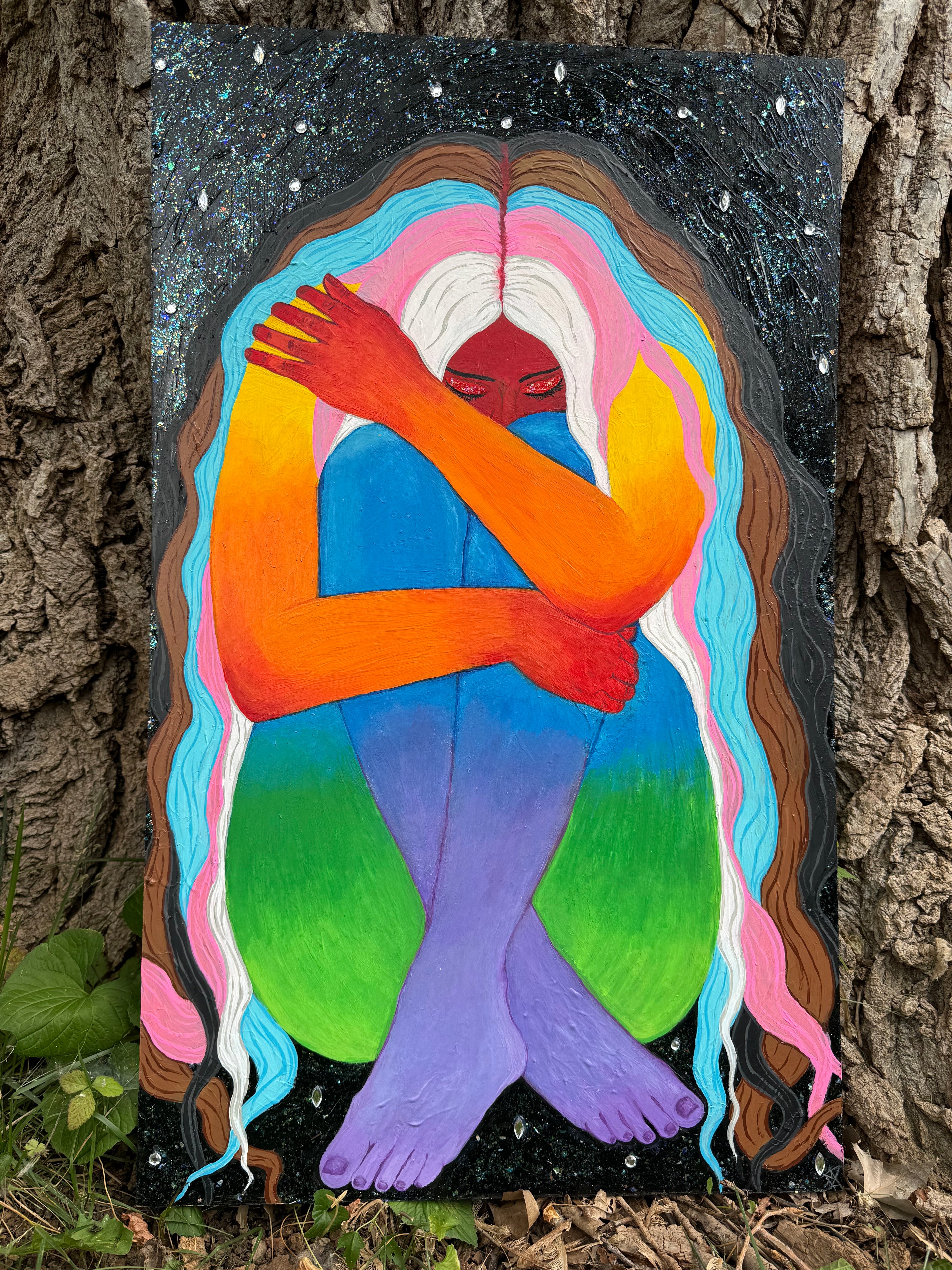 Born Like This Painting mixed media 31x19