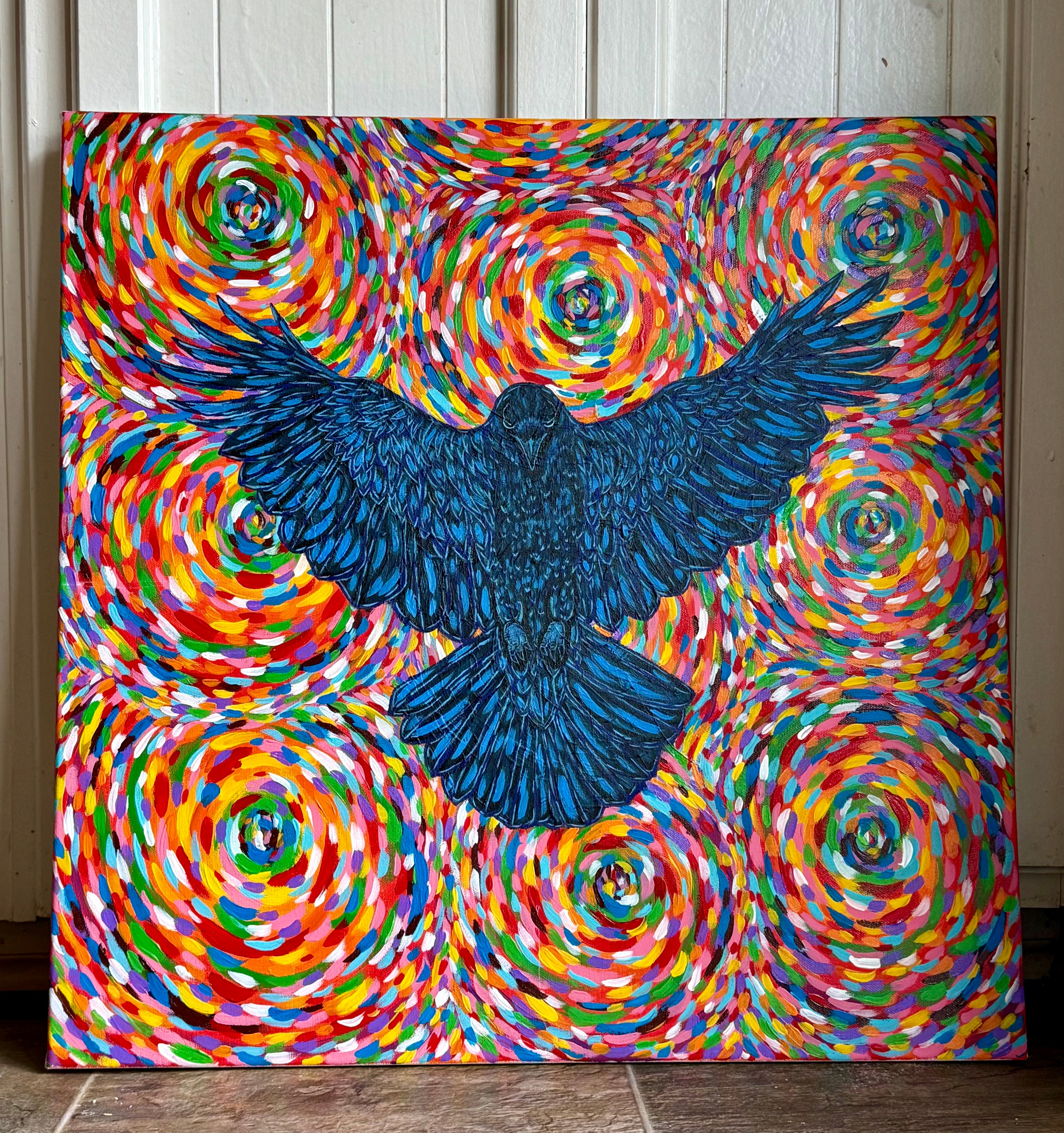 Flying Free acrylic painting 24x24