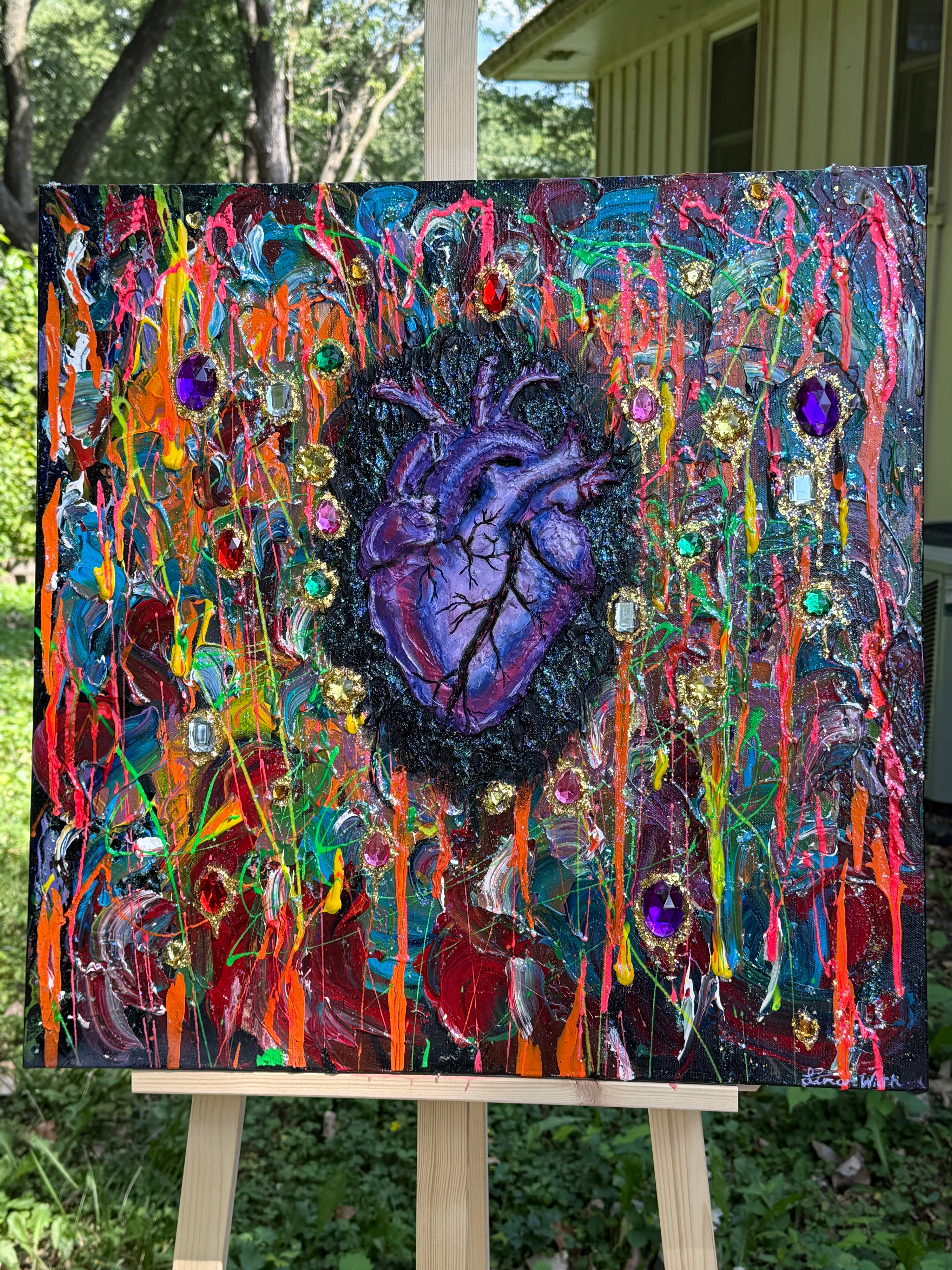 My Heart Painting mixed media 24x24