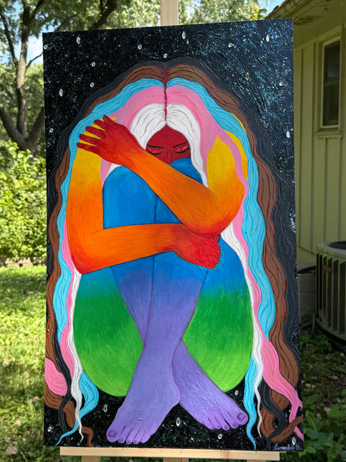 Born Like This Painting mixed media 31x19