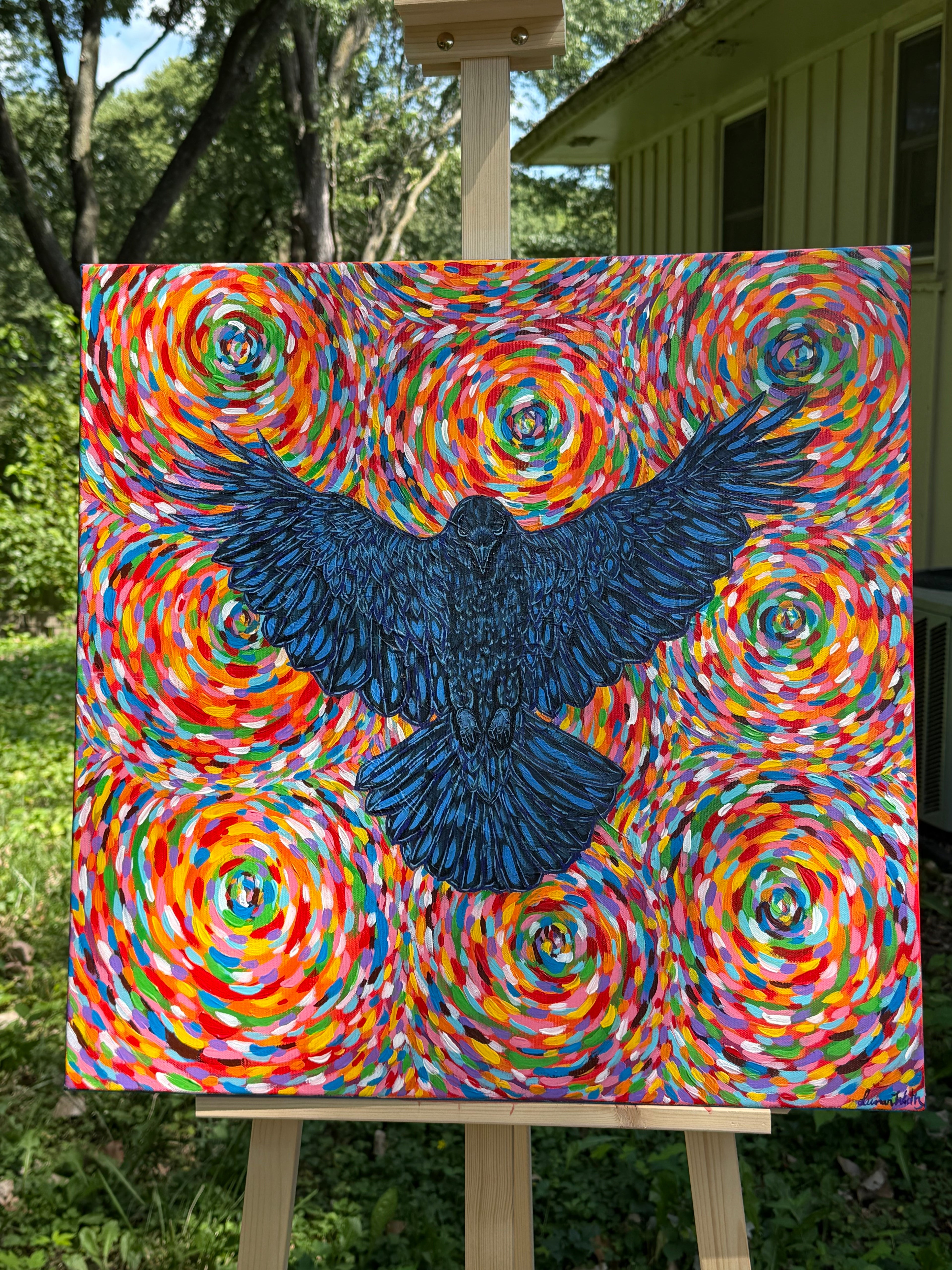 Flying Free acrylic painting 24x24