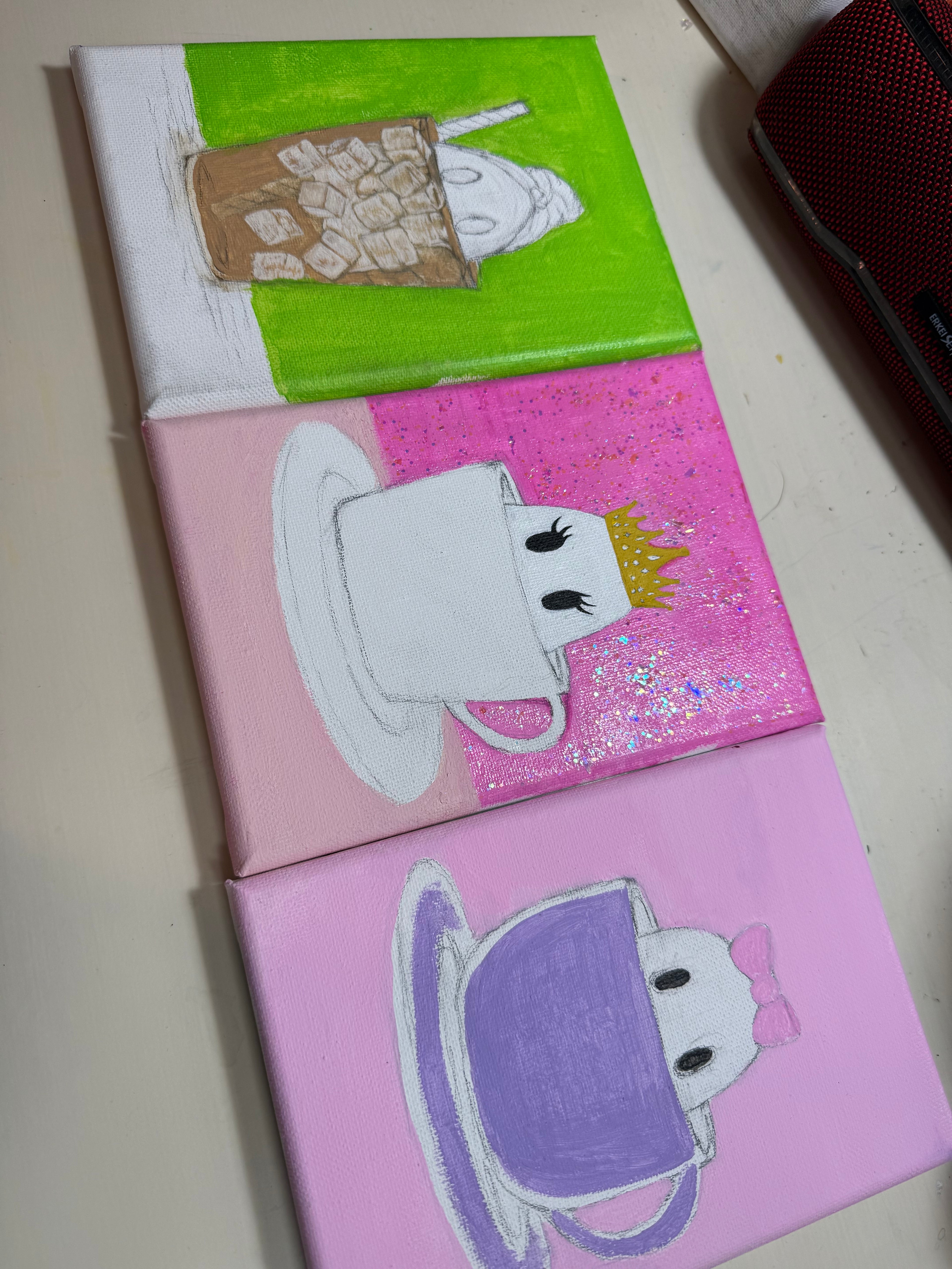 Queeen Coffee Ghostie Painting 5x7
