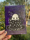 Emo Coffee Ghostie Painting 5x7