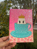 Queeen Coffee Ghostie Painting 5x7